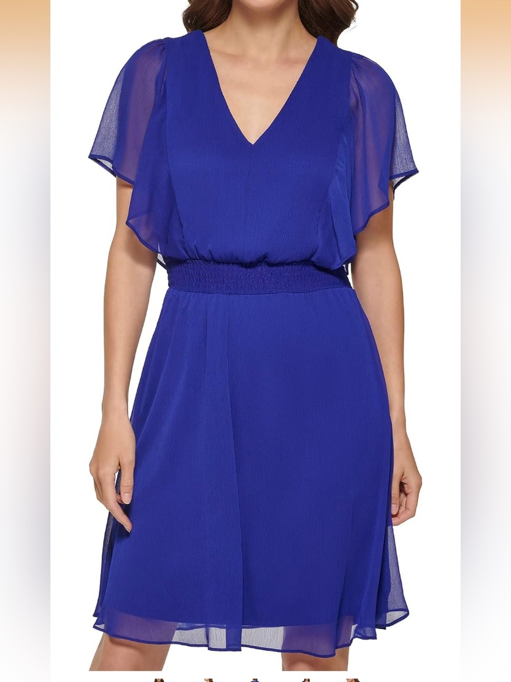 NWT DKNY Women's V-Neck Royal Blue Dress